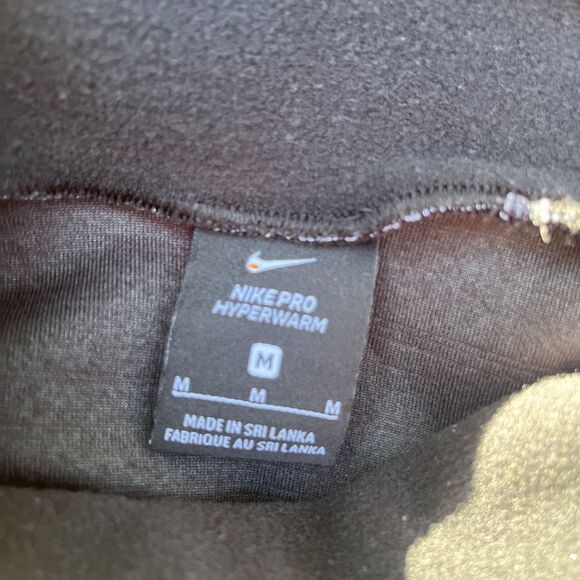 NIKE Pro Fit Hyperwarm Men's Pullover Shirt Ribbed Black/Purple Size Medium - Picture 11 of 14